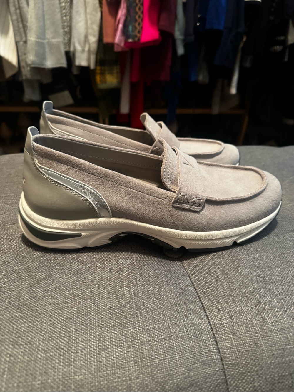 Vionic Taupe Suede Penny Loafers - Picture 3 of 8